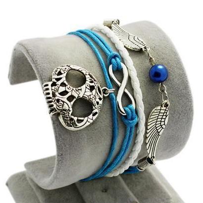 Angel Wings-infinity Blue Bracelet Charm Bracelet..
