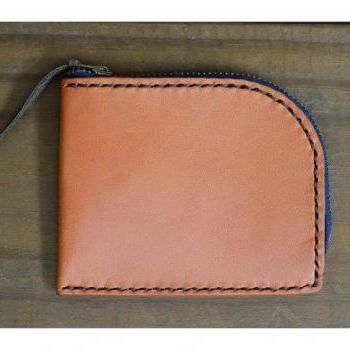 Wallet with zipper slot -- Leather wallet